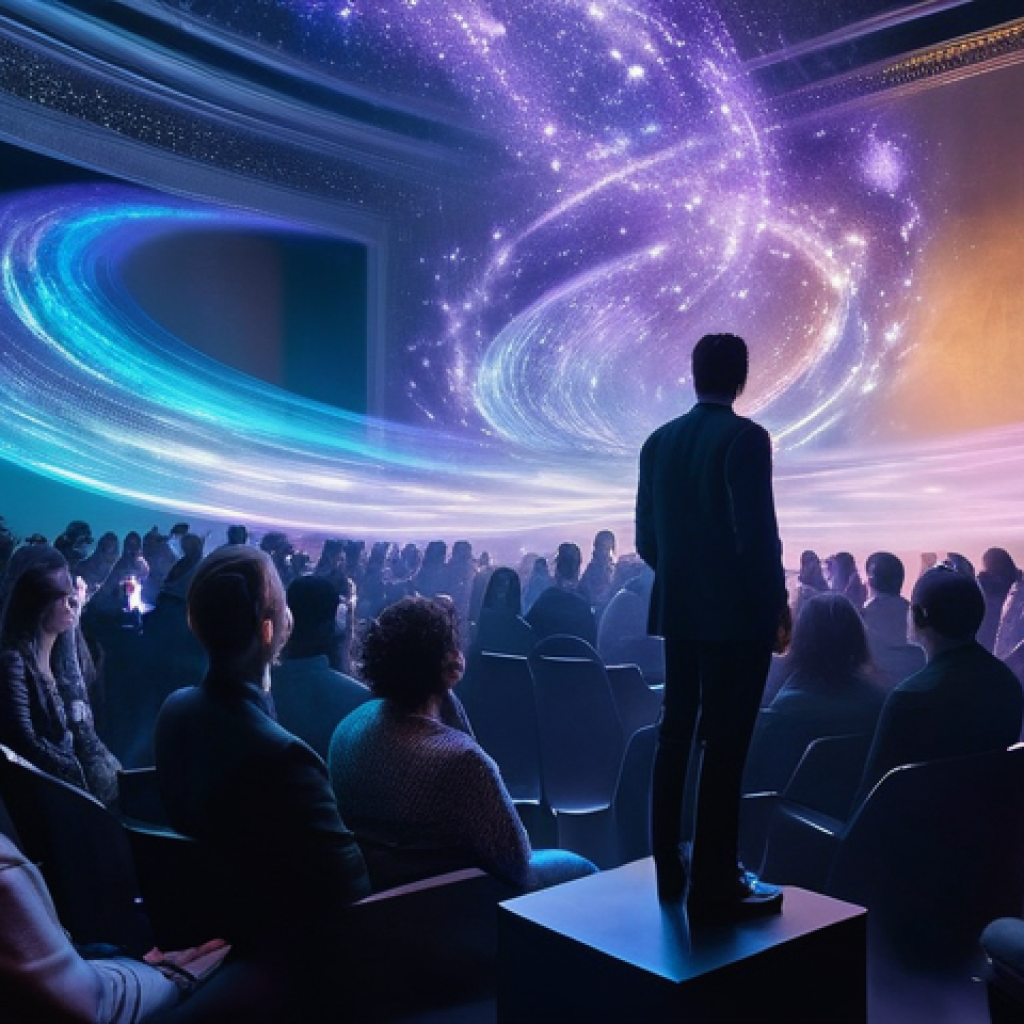 마술 장비와 테크닉의 진화 - **Prompt 1: The Grand Digital Illusion Stage**
"A male magician, dressed in a sleek, modern, dar...