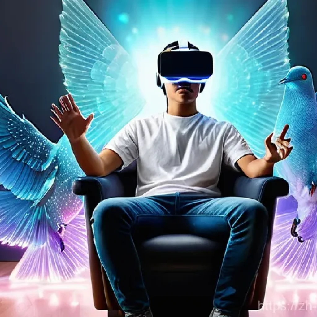 마술가 인터뷰 - **Prompt 1: Immersive VR Magic Experience**
    A person (gender-neutral, wearing casual, modern clo...