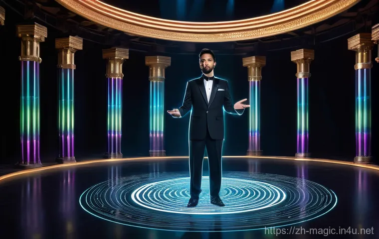 마술가 인터뷰 - **Prompt 1: Immersive VR Magic Experience**
    A person (gender-neutral, wearing casual, modern clo...