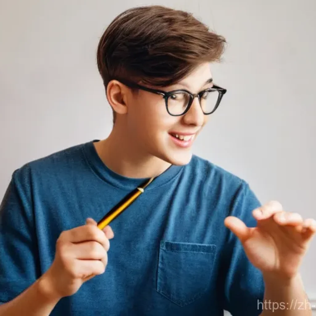 마술 입문자용 도구 - **Prompt:** A curious and enthusiastic young adult, possibly a teenager around 15-18 years old, prac...