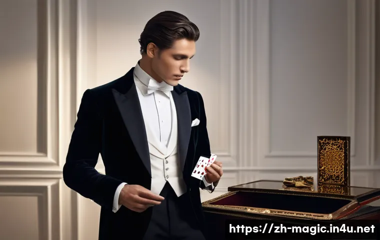 마술의 윤리적 측면 - **Reflection on the Art of Illusion**
    A thoughtful male magician, dressed in an elegant, classic...